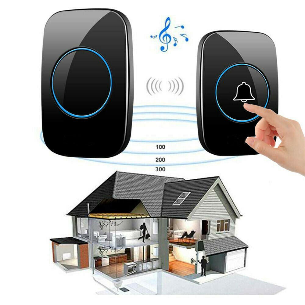Wireless Doorbell Waterproof Range Door Bells Kit Cordless Plug-in Home Office - luna livingWireless Doorbell Waterproof Range Door Bells Kit Cordless Plug-in Home Office