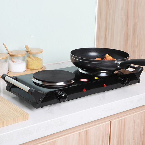 2000W Electric Cooker Double Hob Hot Plate Stove W Handle Table Hob Kitchen - luna living2000W Electric Cooker Double Hob Hot Plate Stove W Handle Table Hob Kitchen