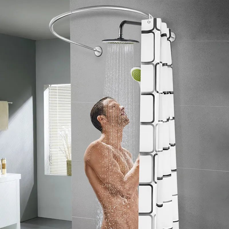 U Shape Shower Curtain Rod Retractable 0.9-1.3m Home Balcony Shower Room Shower Rod Curtain Bathroom Shower - luna livingU Shape Shower Curtain Rod Retractable 0.9-1.3m Home Balcony Shower Room Shower Rod Curtain Bathroom Shower