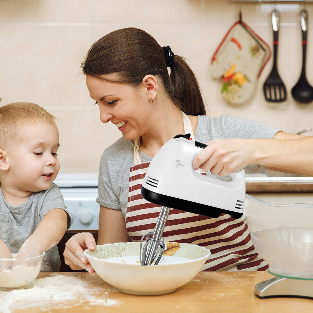 Electric Handheld Whisk 7 Speed Hand Mixer Kitchen Egg Beater Cream Cake Blender - luna livingElectric Handheld Whisk 7 Speed Hand Mixer Kitchen Egg Beater Cream Cake Blender