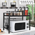 2 Tier Iron Microwave Oven Rack Stand Storage Holder Kitchen Corner Shelf Black - luna living2 Tier Iron Microwave Oven Rack Stand Storage Holder Kitchen Corner Shelf Black