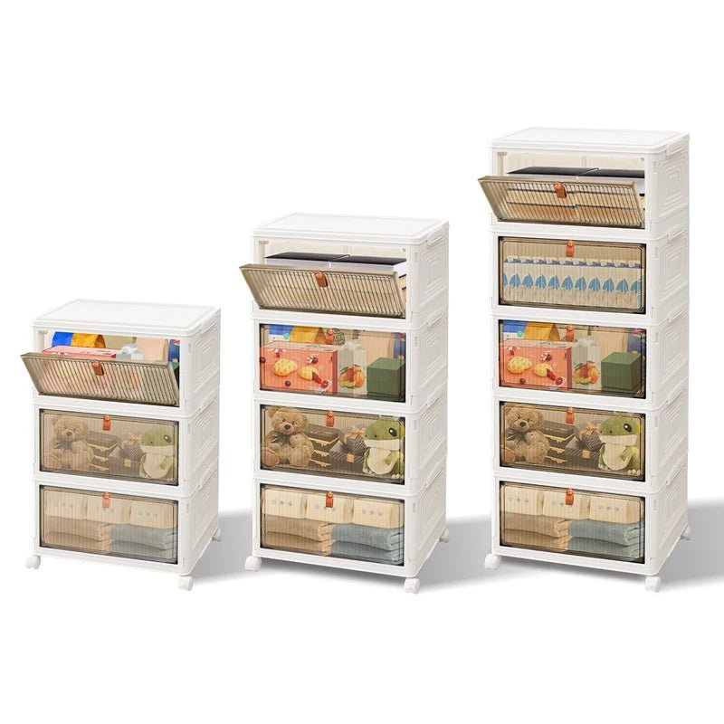 Stackable Storage Boxes With Lids,Sturdy PP Material, Foldable Plastic Storage Unit For Toys Office Supplies Clothes - luna livingStackable Storage Boxes With Lids,Sturdy PP Material, Foldable Plastic Storage Unit For Toys Office Supplies Clothes