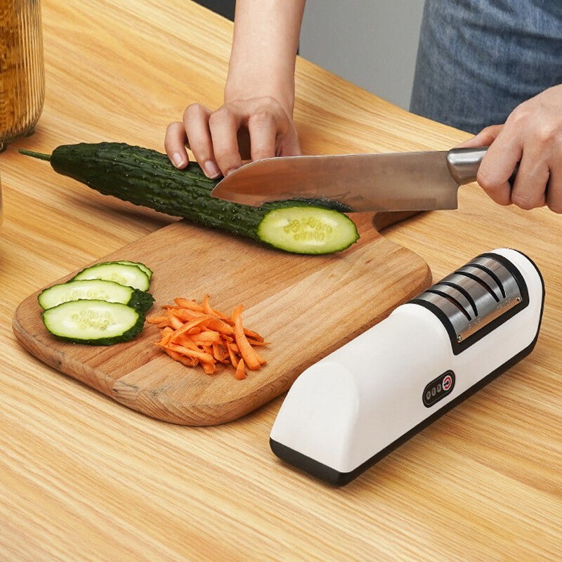 3Speed Electric Knife Sharpener Kitchen Sharpening Polish Tool Stainless Steel R - luna living3Speed Electric Knife Sharpener Kitchen Sharpening Polish Tool Stainless Steel R