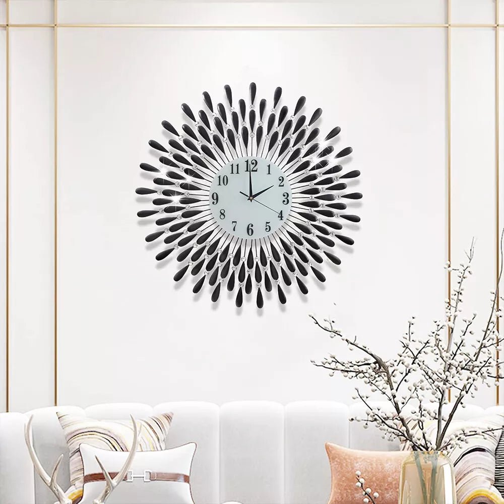38CM Diamante Beaded Crystals Quartz Jeweled Wall Clock Home Decor Living Room - luna living38CM Diamante Beaded Crystals Quartz Jeweled Wall Clock Home Decor Living Room