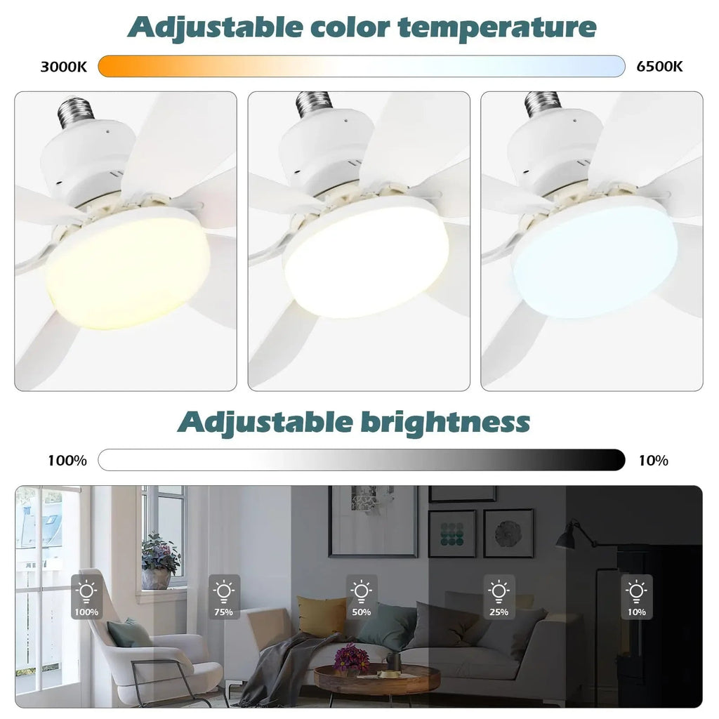 Modern Led Ceiling Fan With Light Dimmable E27 Bedroom Living Room Fan Lamp 30W - luna livingModern Led Ceiling Fan With Light Dimmable E27 Bedroom Living Room Fan Lamp 30W