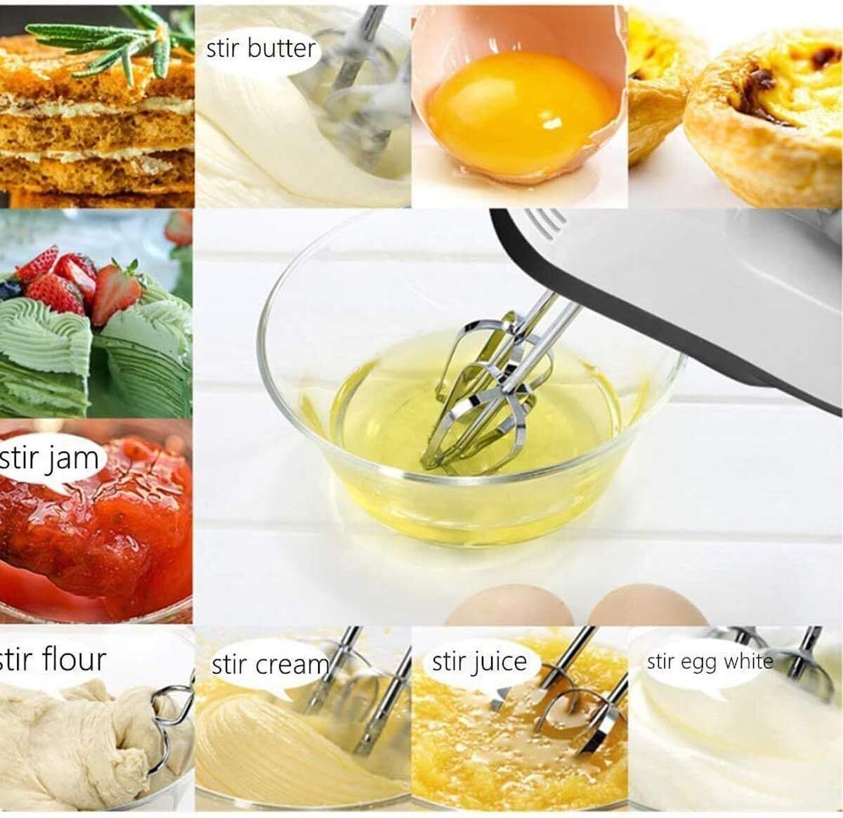 Electric Handheld Whisk 7 Speed Hand Mixer Kitchen Egg Beater Cream Cake Blender - luna livingElectric Handheld Whisk 7 Speed Hand Mixer Kitchen Egg Beater Cream Cake Blender