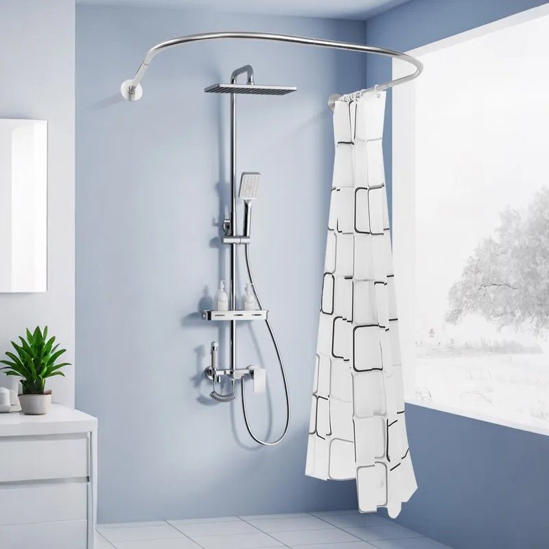 U Shape Shower Curtain Rod Retractable 0.9-1.3m Home Balcony Shower Room Shower Rod Curtain Bathroom Shower - luna livingU Shape Shower Curtain Rod Retractable 0.9-1.3m Home Balcony Shower Room Shower Rod Curtain Bathroom Shower