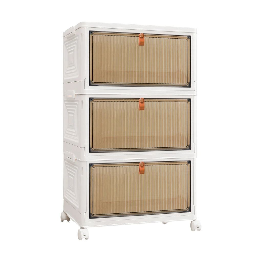 Stackable Storage Boxes With Lids,Sturdy PP Material, Foldable Plastic Storage Unit For Toys Office Supplies Clothes - luna livingStackable Storage Boxes With Lids,Sturdy PP Material, Foldable Plastic Storage Unit For Toys Office Supplies Clothes