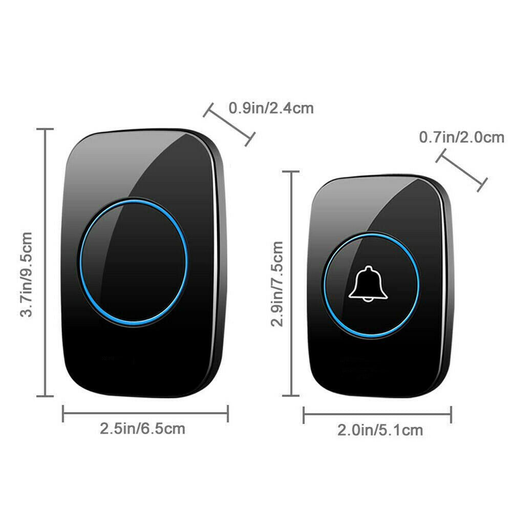 Wireless Doorbell Waterproof Range Door Bells Kit Cordless Plug-in Home Office - luna livingWireless Doorbell Waterproof Range Door Bells Kit Cordless Plug-in Home Office