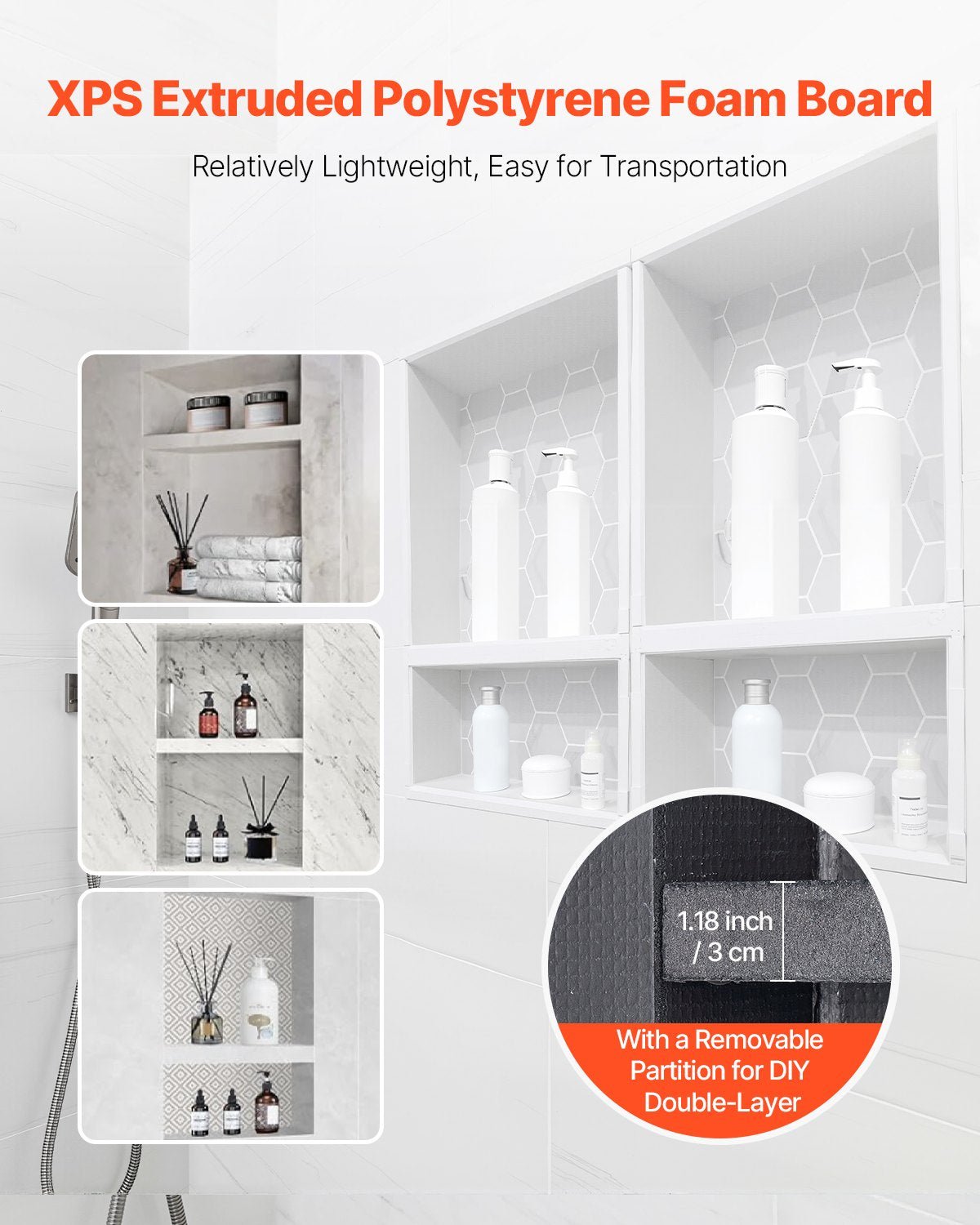 Shower Niche, 40.6 X 61.0 Cm + 40.6 X 61.0 Cm Recessed Wall Niche With Movable Shelf, 10.2 Cm Thick Modern Soap & Shampoo Storage Organizer,Square Corners,Sealed Waterproof, Black For Bathroom - luna livingShower Niche, 40.6 X 61.0 Cm + 40.6 X 61.0 Cm Recessed Wall Niche With Movable Shelf, 10.2 Cm Thick Modern Soap & Shampoo Storage Organizer,Square Corners,Sealed Waterproof, Black For Bathroom