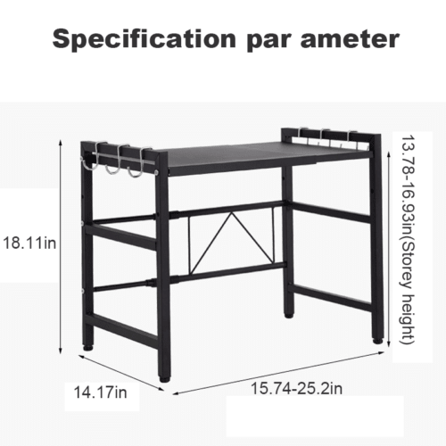 2 Tier Iron Microwave Oven Rack Stand Storage Holder Kitchen Corner Shelf Black - luna living2 Tier Iron Microwave Oven Rack Stand Storage Holder Kitchen Corner Shelf Black