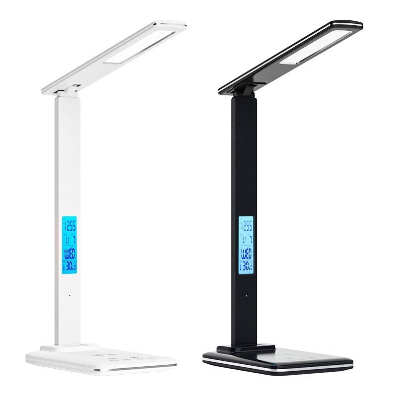 LED Study Table Face With Calendar Clock Wireless Charger Table Lamp - luna livingLED Study Table Face With Calendar Clock Wireless Charger Table Lamp