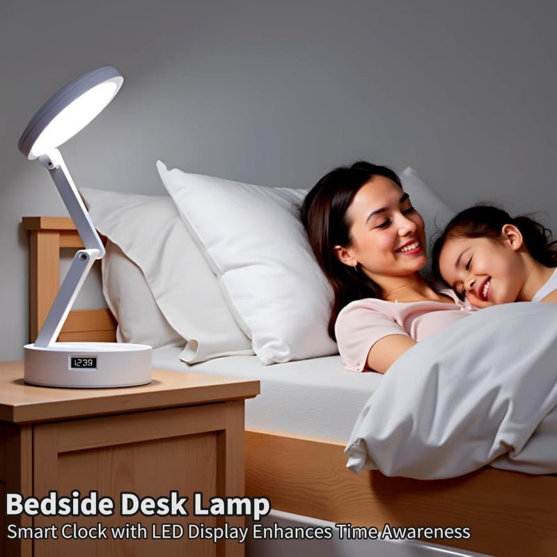 Foldable Book Lamp With LED Clock & Touch Control Night Light For Office, Bedroom, Study - luna livingFoldable Book Lamp With LED Clock & Touch Control Night Light For Office, Bedroom, Study