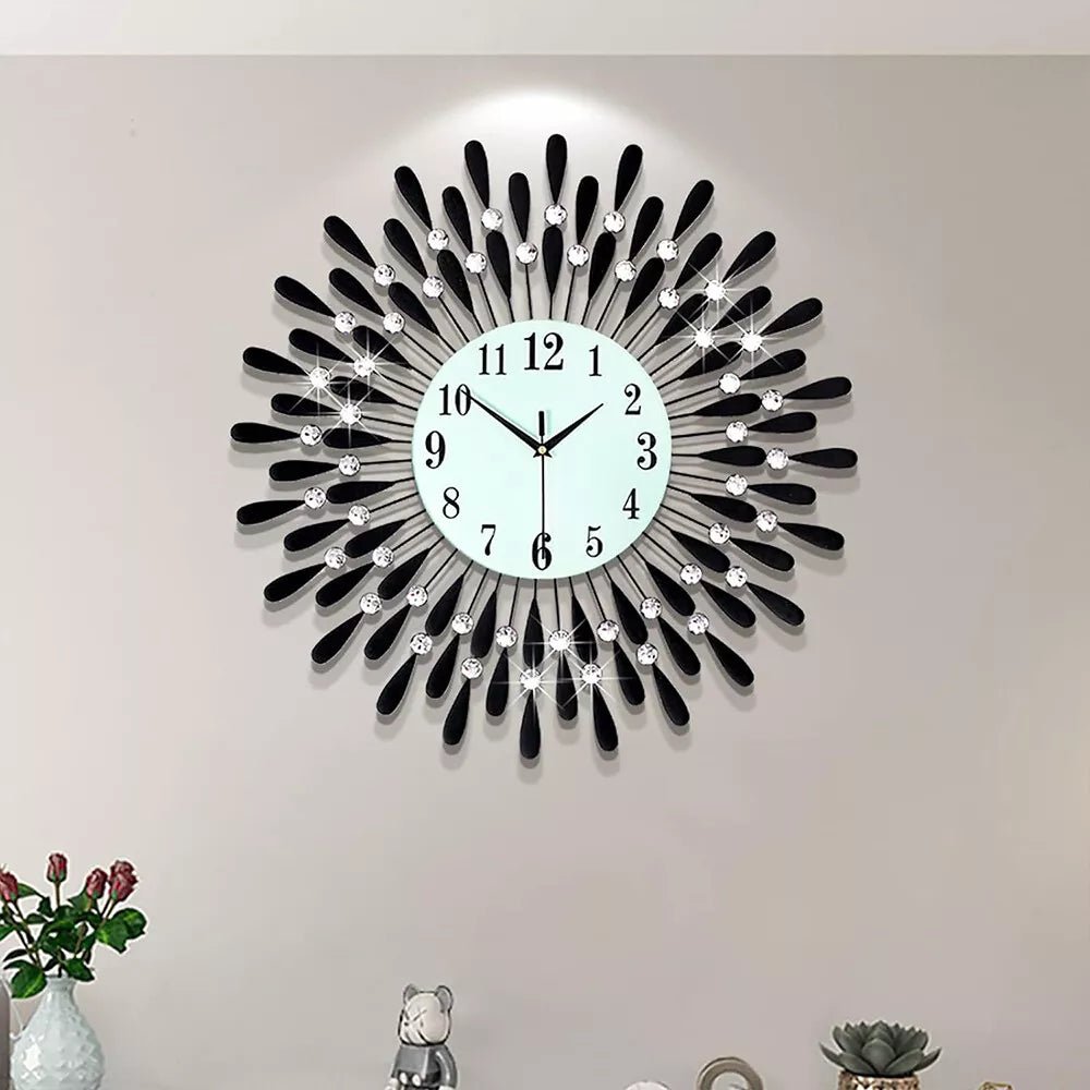 38CM Diamante Beaded Crystals Quartz Jeweled Wall Clock Home Decor Living Room - luna living38CM Diamante Beaded Crystals Quartz Jeweled Wall Clock Home Decor Living Room