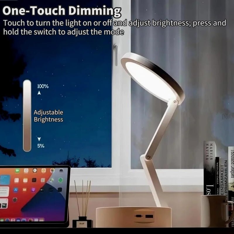 Foldable Book Lamp With LED Clock & Touch Control Night Light For Office, Bedroom, Study - luna livingFoldable Book Lamp With LED Clock & Touch Control Night Light For Office, Bedroom, Study
