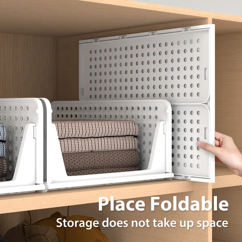 4 Pack Wardrobe Storage Organiser, Stackable Storage Boxes Clothes Storage,Cupboard Storage Organiser, Under Sink Storage - luna living4 Pack Wardrobe Storage Organiser, Stackable Storage Boxes Clothes Storage,Cupboard Storage Organiser, Under Sink Storage