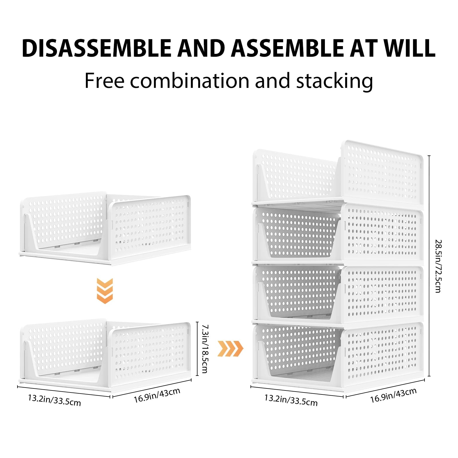 4 Pack Wardrobe Storage Organiser, Stackable Storage Boxes Clothes Storage,Cupboard Storage Organiser, Under Sink Storage - luna living4 Pack Wardrobe Storage Organiser, Stackable Storage Boxes Clothes Storage,Cupboard Storage Organiser, Under Sink Storage