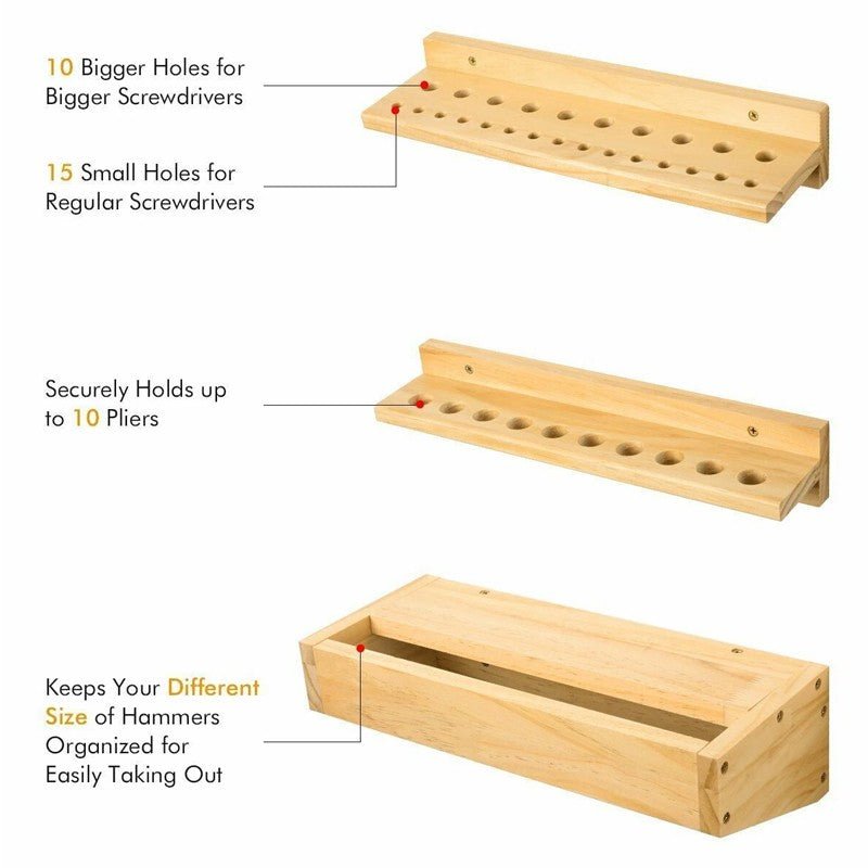 3x Wall Mounted Screwdriver Holder Storage Rack Wrench Workshop Tool Organizer - luna living3x Wall Mounted Screwdriver Holder Storage Rack Wrench Workshop Tool Organizer