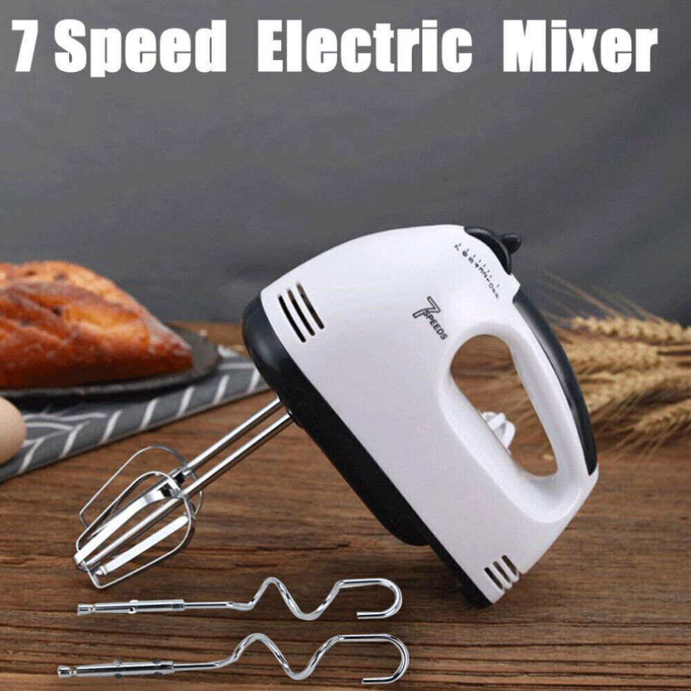 Electric Handheld Whisk 7 Speed Hand Mixer Kitchen Egg Beater Cream Cake Blender - luna livingElectric Handheld Whisk 7 Speed Hand Mixer Kitchen Egg Beater Cream Cake Blender
