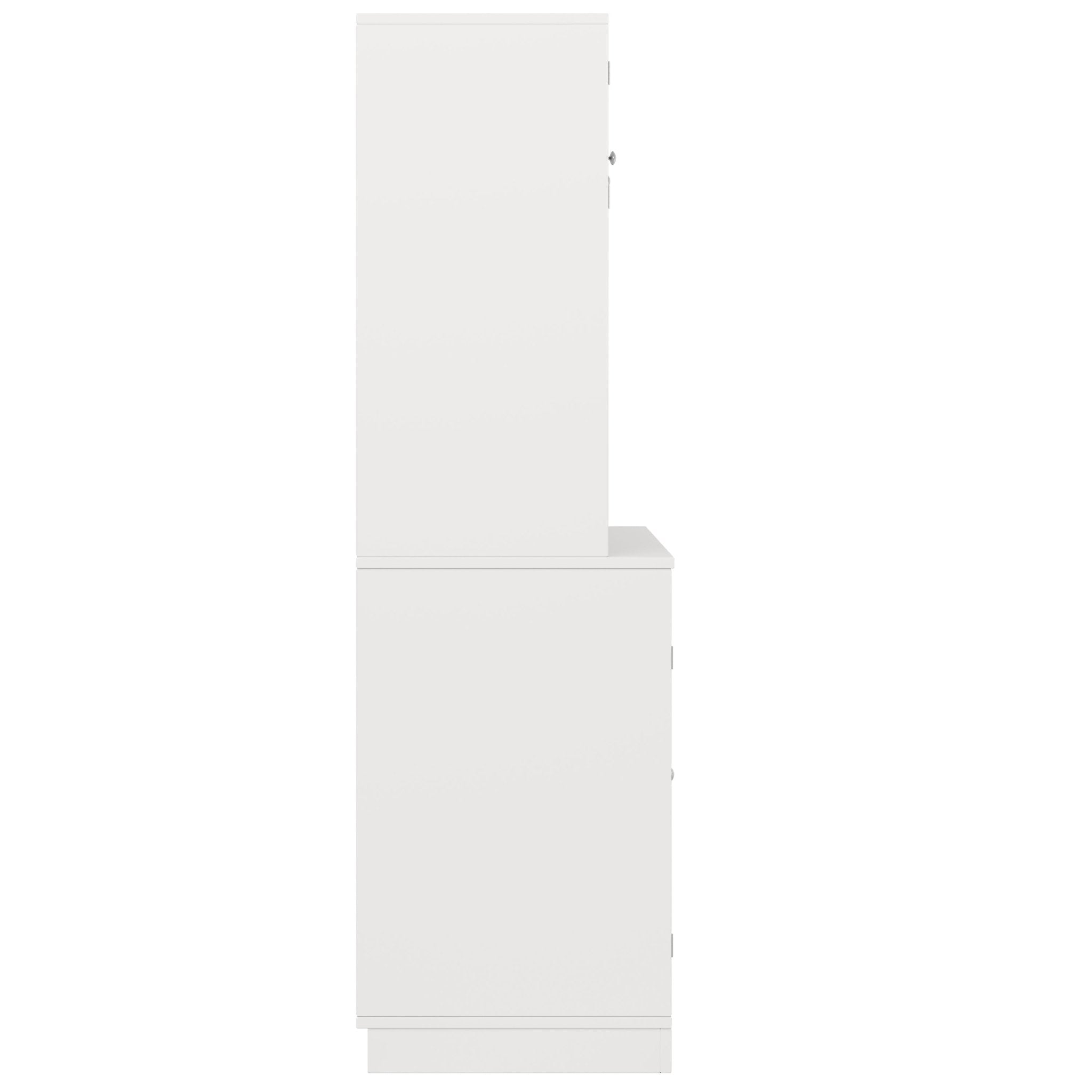 Kitchen Cabinet With Adjustable Shelves & Wine Rack, Tall Kitchen Cabinet With 4 Doors & 2 Drawers, Sideboard For Kitchen & Living Room, Buffet Cabinet, White Balck - luna livingKitchen Cabinet With Adjustable Shelves & Wine Rack, Tall Kitchen Cabinet With 4 Doors & 2 Drawers, Sideboard For Kitchen & Living Room, Buffet Cabinet, White Balck