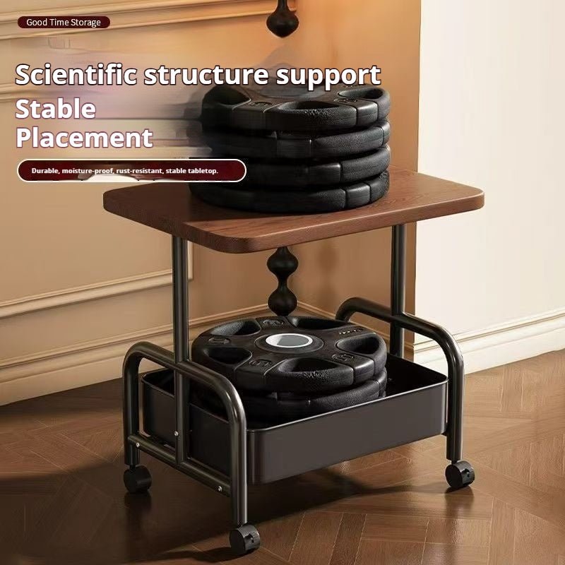 2 Tier Lightweight Sofa Side Table With Wheels & Storage Basket, Movable Storage Organizer Coffee Table For Office, Bedroom - luna living2 Tier Lightweight Sofa Side Table With Wheels & Storage Basket, Movable Storage Organizer Coffee Table For Office, Bedroom