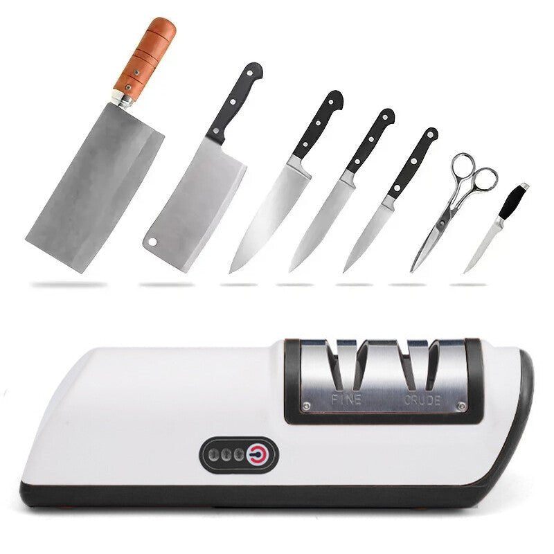 3Speed Electric Knife Sharpener Kitchen Sharpening Polish Tool Stainless Steel R - luna living3Speed Electric Knife Sharpener Kitchen Sharpening Polish Tool Stainless Steel R