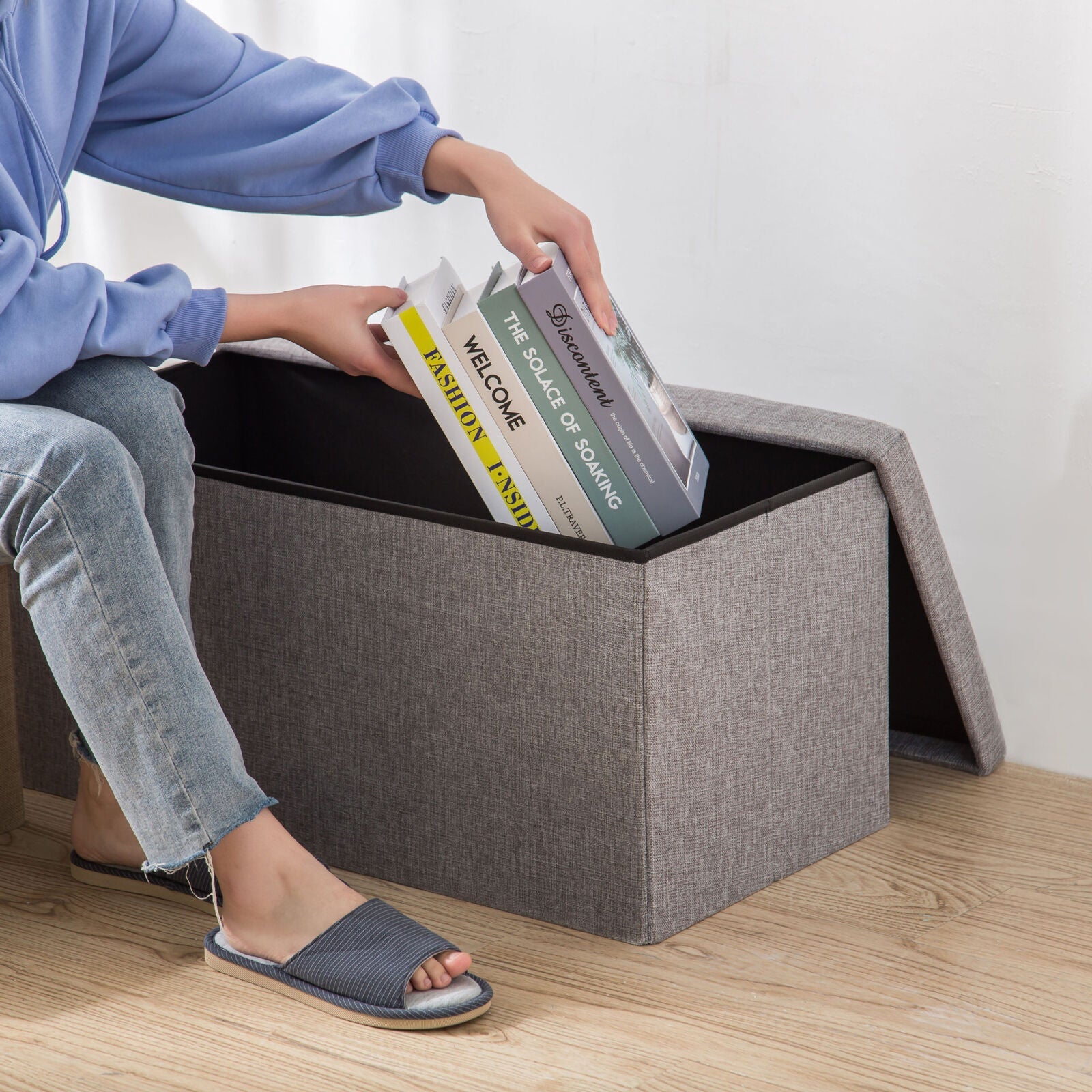 Storage Box Foldable Ottoman Seat Toy Storage Box Foot Stool Bench Home Stool UK - 40 Cm X 25 Cm X 25 Cm - luna livingStorage Box Foldable Ottoman Seat Toy Storage Box Foot Stool Bench Home Stool UK - 40 Cm X 25 Cm X 25 Cm