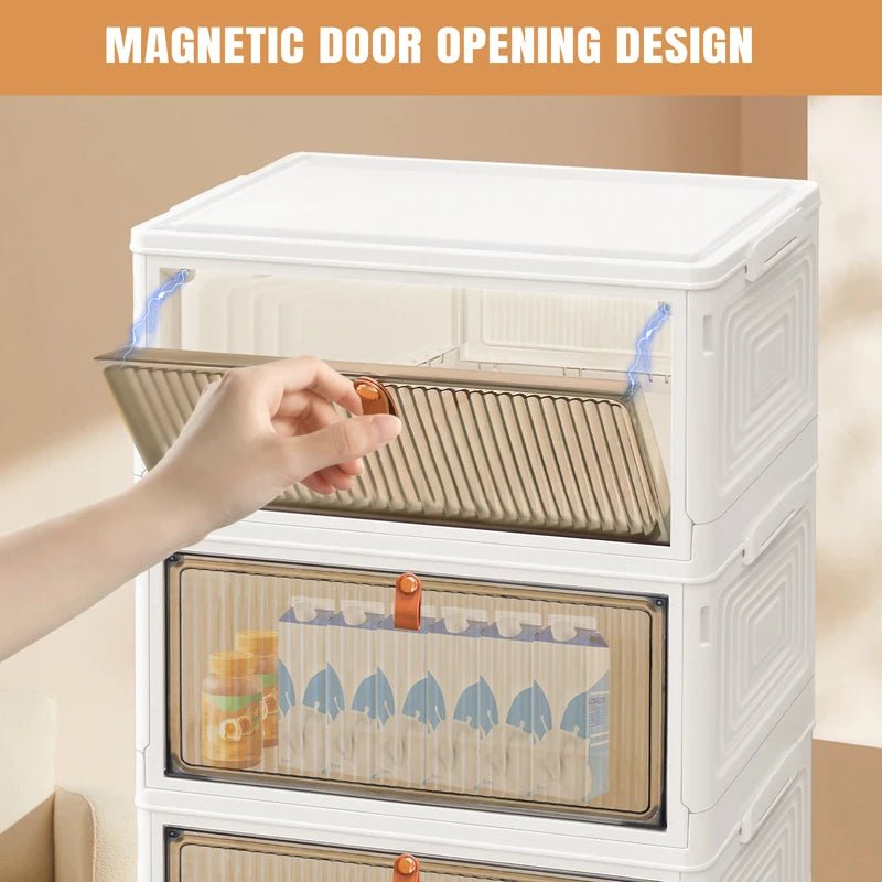 Stackable Storage Boxes With Lids,Sturdy PP Material, Foldable Plastic Storage Unit For Toys Office Supplies Clothes - luna livingStackable Storage Boxes With Lids,Sturdy PP Material, Foldable Plastic Storage Unit For Toys Office Supplies Clothes