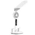 4-Head LED Desk Reading Lamp With Fan Clock Dimmable Rechargeable Touch Light - luna living4-Head LED Desk Reading Lamp With Fan Clock Dimmable Rechargeable Touch Light
