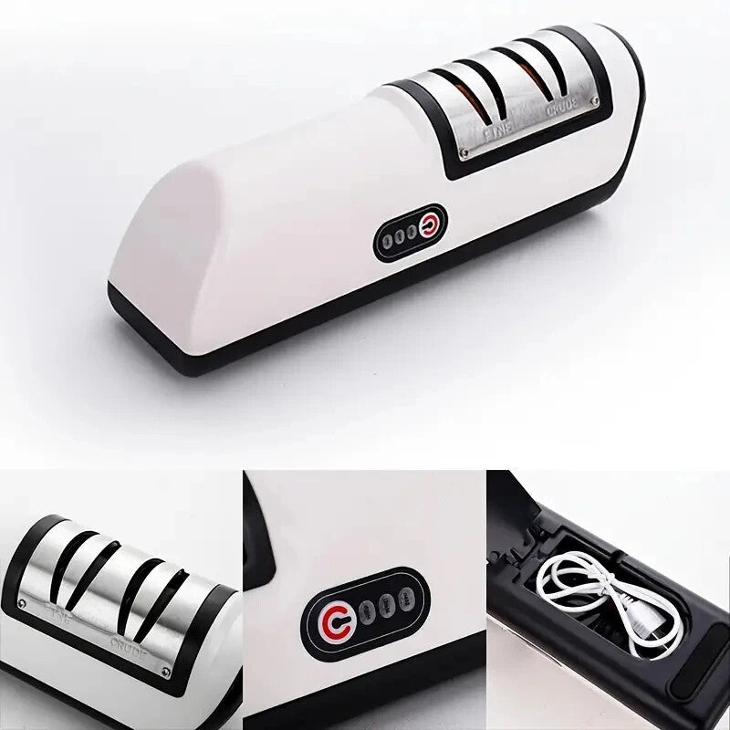 3Speed Electric Knife Sharpener Kitchen Sharpening Polish Tool Stainless Steel R - luna living3Speed Electric Knife Sharpener Kitchen Sharpening Polish Tool Stainless Steel R