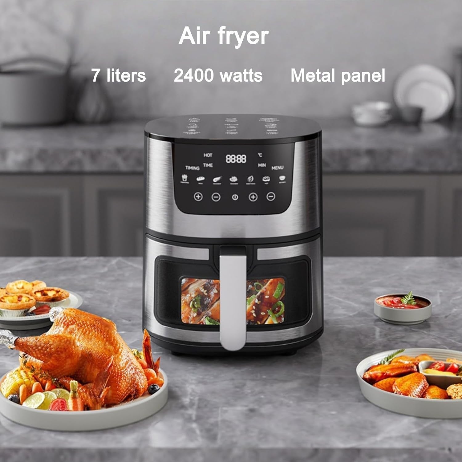 Digital Air Fryer 7L Visible Oil Free Kitchen Cooker Frying Low Fat Mini Oven - luna livingDigital Air Fryer 7L Visible Oil Free Kitchen Cooker Frying Low Fat Mini Oven