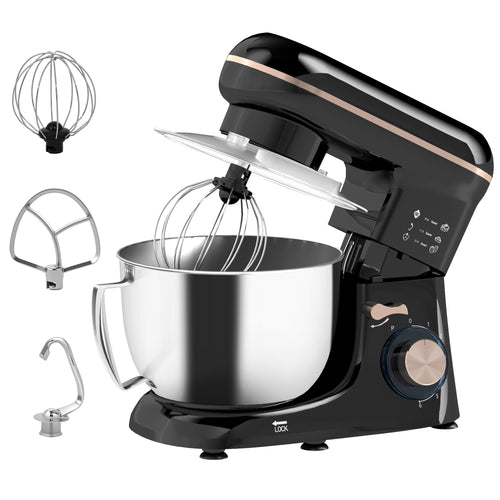 1300W Kitchen Stand Mixer, With Accessories - Black - luna living1300W Kitchen Stand Mixer, With Accessories - Black