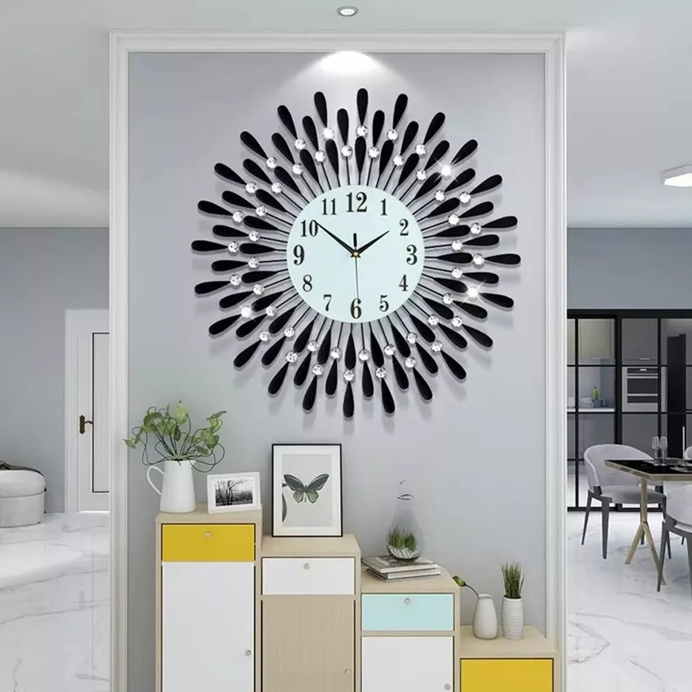 38CM Diamante Beaded Crystals Quartz Jeweled Wall Clock Home Decor Living Room - luna living38CM Diamante Beaded Crystals Quartz Jeweled Wall Clock Home Decor Living Room