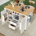 Kitchen Cart, Buffet Cabinet, Kitchen Trolley With Folding Worktop, Kitchen Island With Towel Rack And Spice Rack, Wine Rack And Adjustable Shelves, White - luna livingKitchen Cart, Buffet Cabinet, Kitchen Trolley With Folding Worktop, Kitchen Island With Towel Rack And Spice Rack, Wine Rack And Adjustable Shelves, White