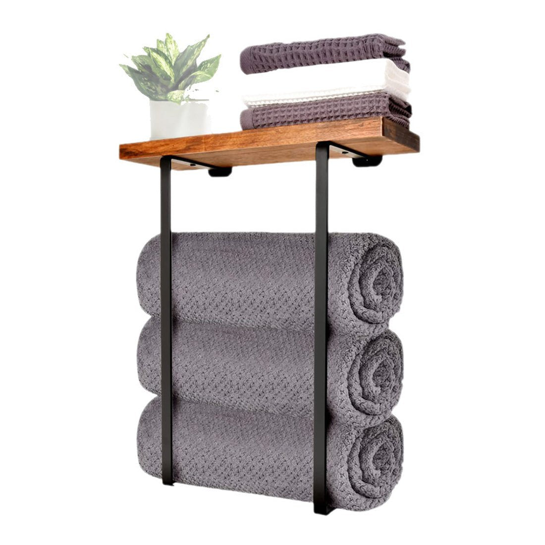 Towel Rack,bathroom Towel Storage Rack,bath Towel Holder, Iron And Wood Wall Art - luna livingTowel Rack,bathroom Towel Storage Rack,bath Towel Holder, Iron And Wood Wall Art